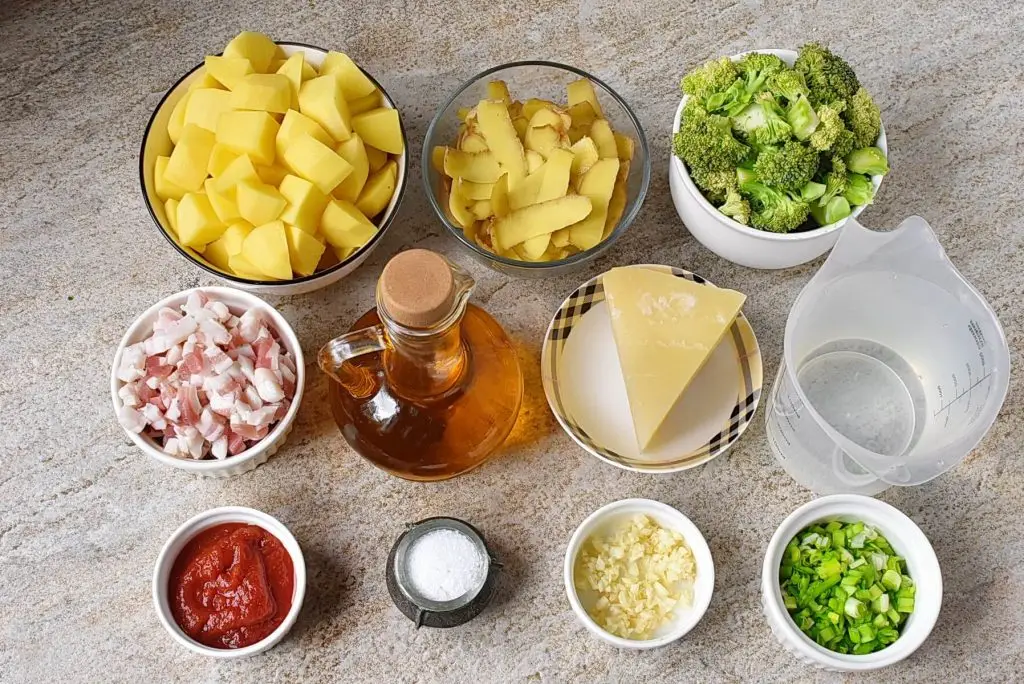 Ingredients for Brothy Broccoli and Potato Soup