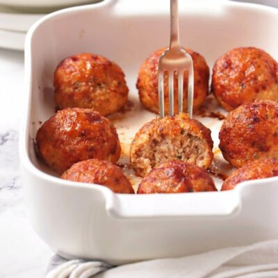 Chicken Meatballs Recipe-Best Baked Chicken Meatballs-Chicken Meatballs with Tomato Glaze-Easy Baked Chicken Meatballs Recipe