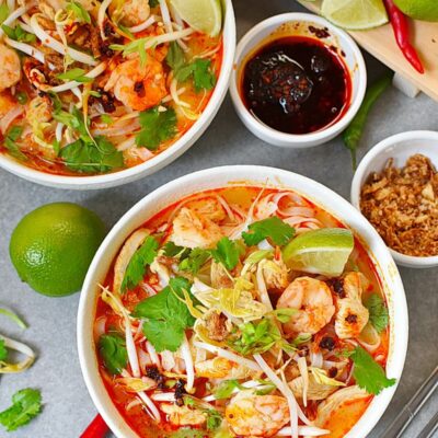 Laksa (Coconut Curry Noodle Soup) Recipes– Homemade Laksa (Coconut Curry Noodle Soup) – Easy Laksa (Coconut Curry Noodle Soup)