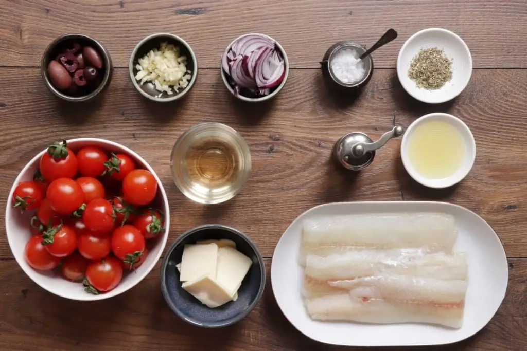 Ingredients for Mediterranean Baked Cod