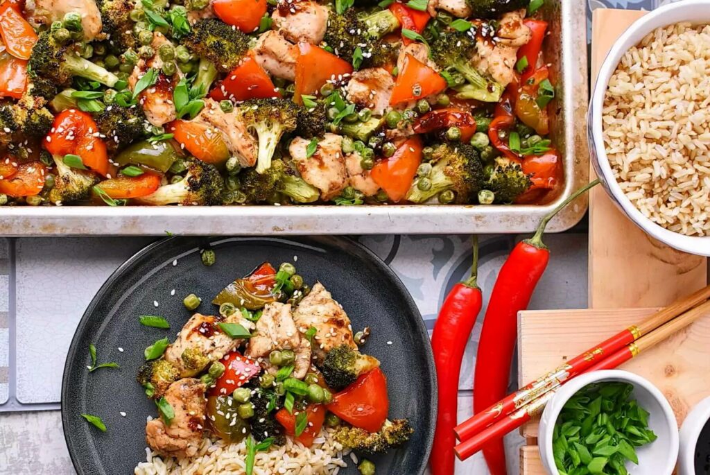 How to serve Sheet Pan Sesame Chicken and Veggies
