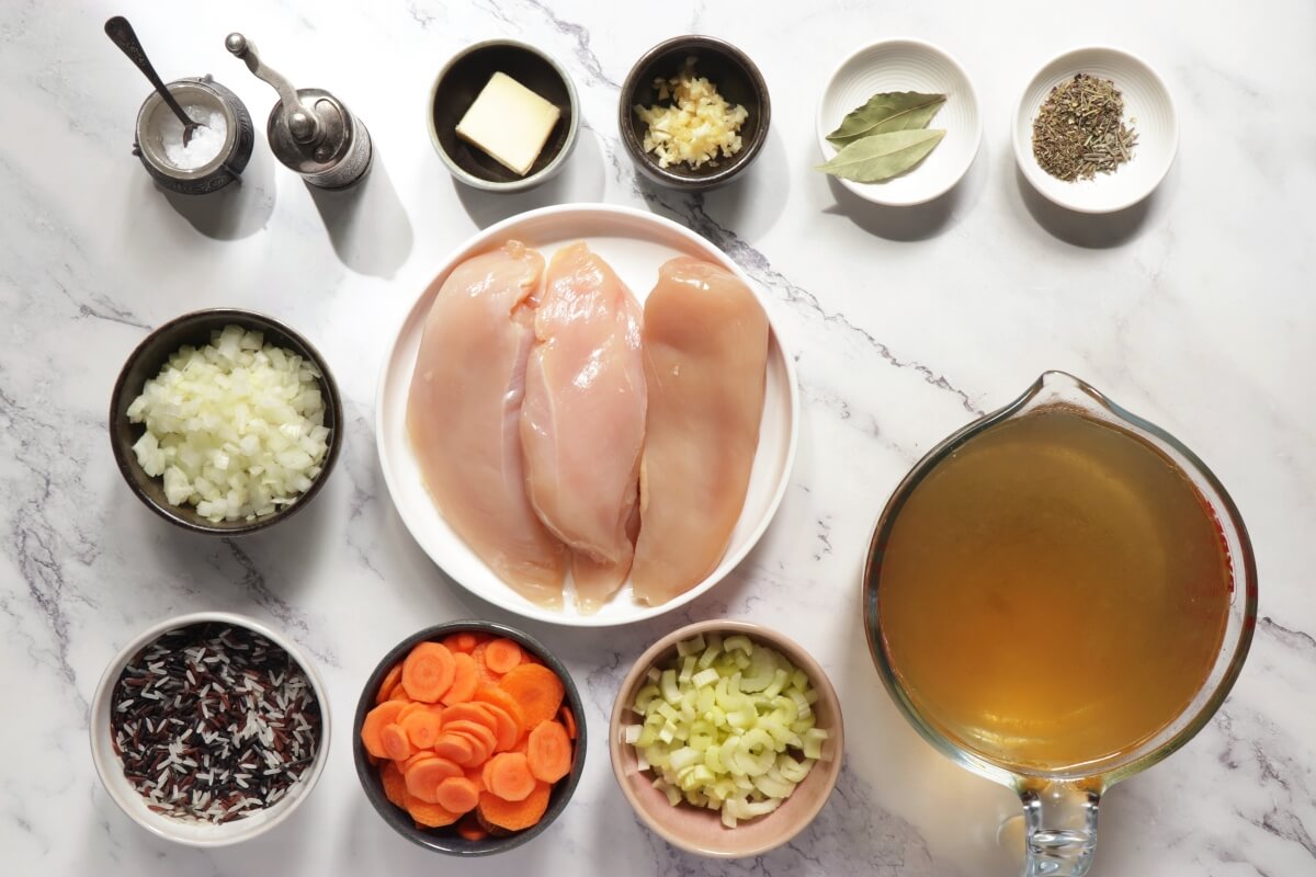 Ingridiens for Slow-Cooker Chicken & Wild Rice Soup