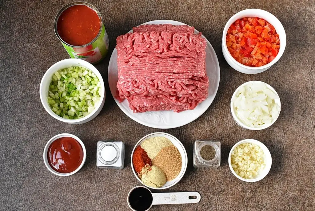 Ingredients for Slow Cooker Sloppy Joes Sliders