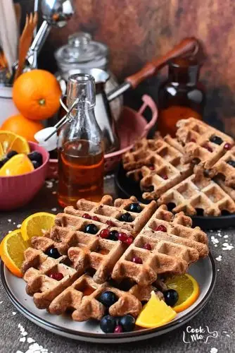 Vegan Chocolate Oat Flour Waffles
