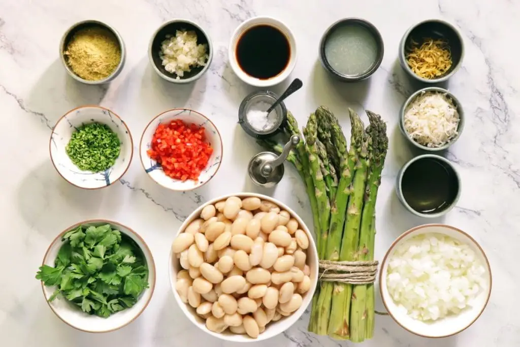 Ingredients for Asparagus and Braised Butter Beans
