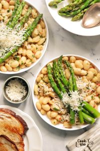 Asparagus and Braised Butter Beans