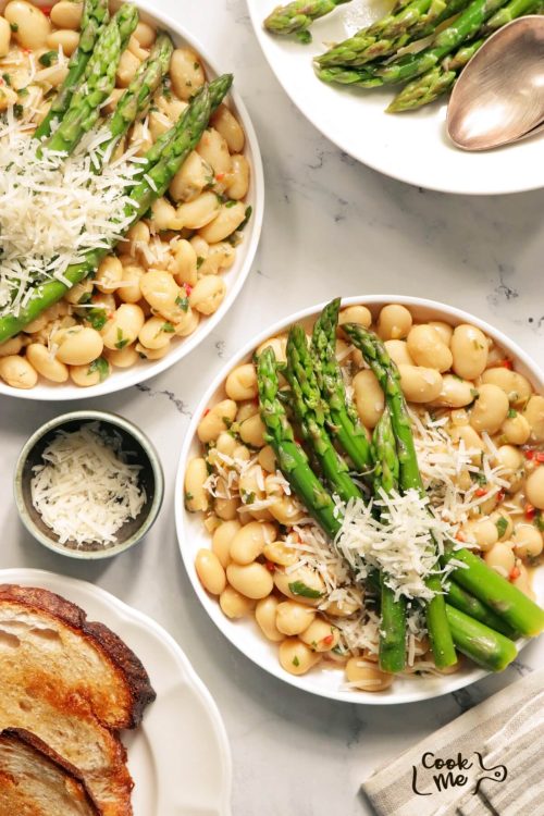 Asparagus and Braised Butter Beans