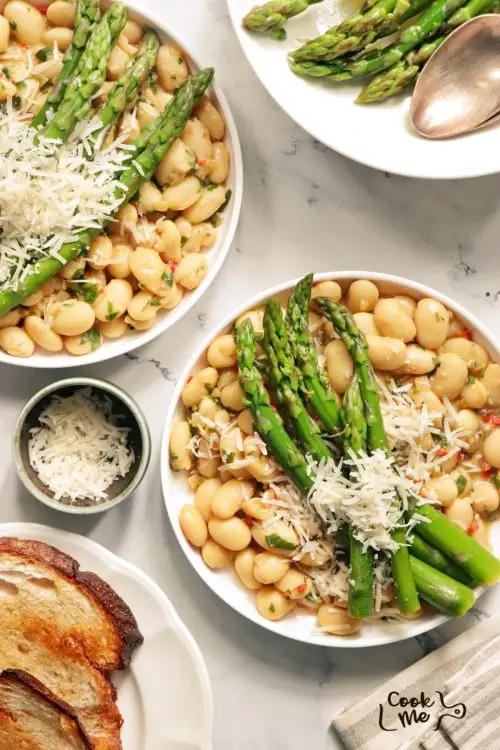 Asparagus and Braised Butter Beans