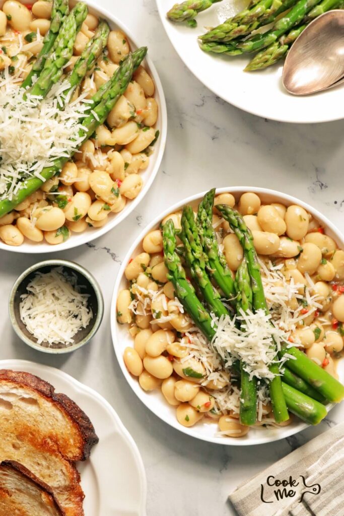 Asparagus and Braised Butter Beans