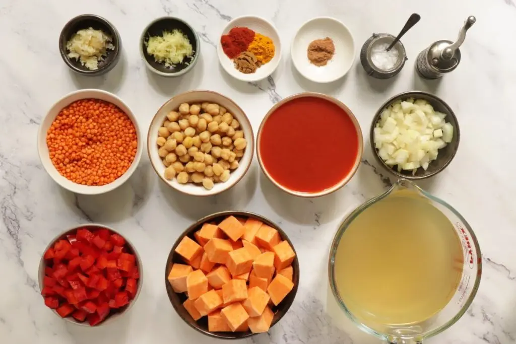Ingredients for Slow-Cooker Moroccan Chickpea Stew