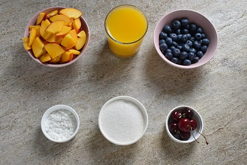 Ingredients for Berry-Cherry Peach Sauce