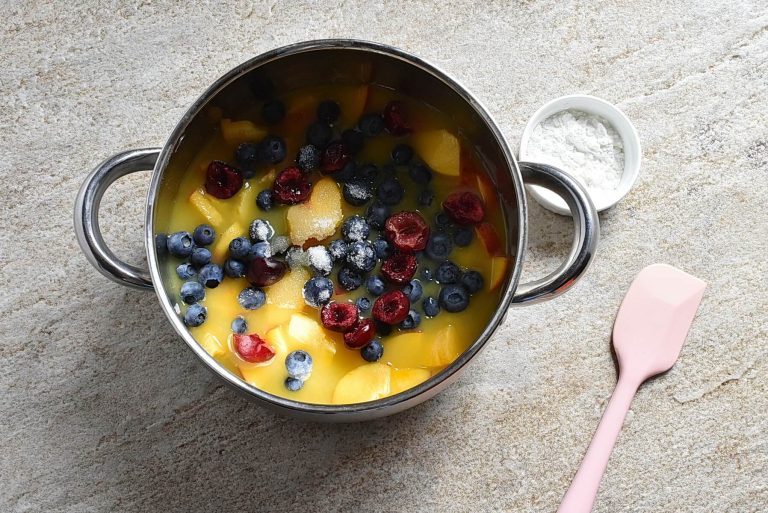 Step 1 - Berry-Cherry Peach Sauce