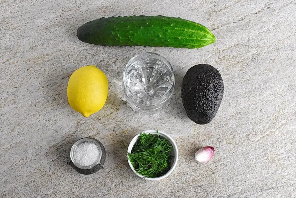 Ingredients for Chilled Avocado and Cucumber Soup