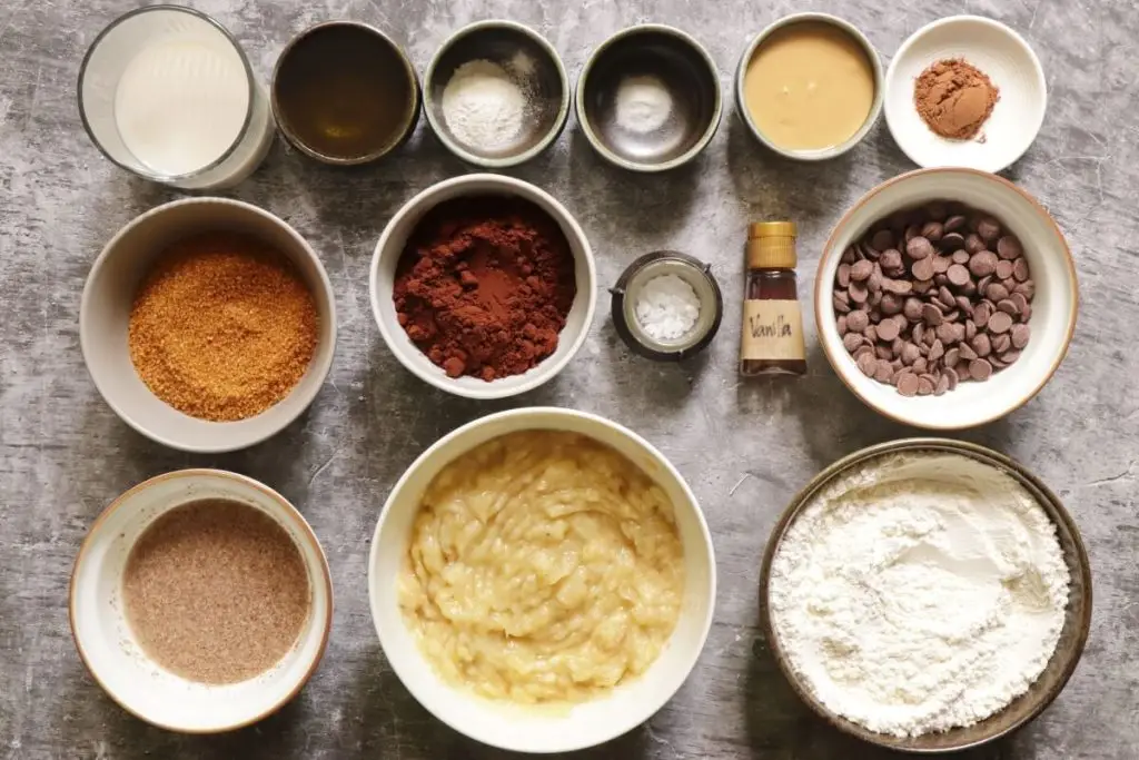 Ingredients for Chocolate Chip Banana Bread