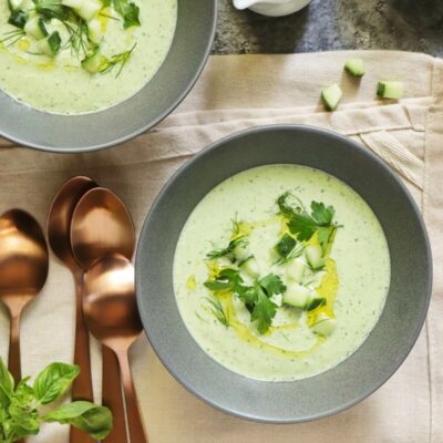 Cucumber, Yogurt and Herb Soup Recipe-Cold Cucumber Soup-Chilled Soup for Summer-Easy Summer Cucumber Soup-Cucumber Soup