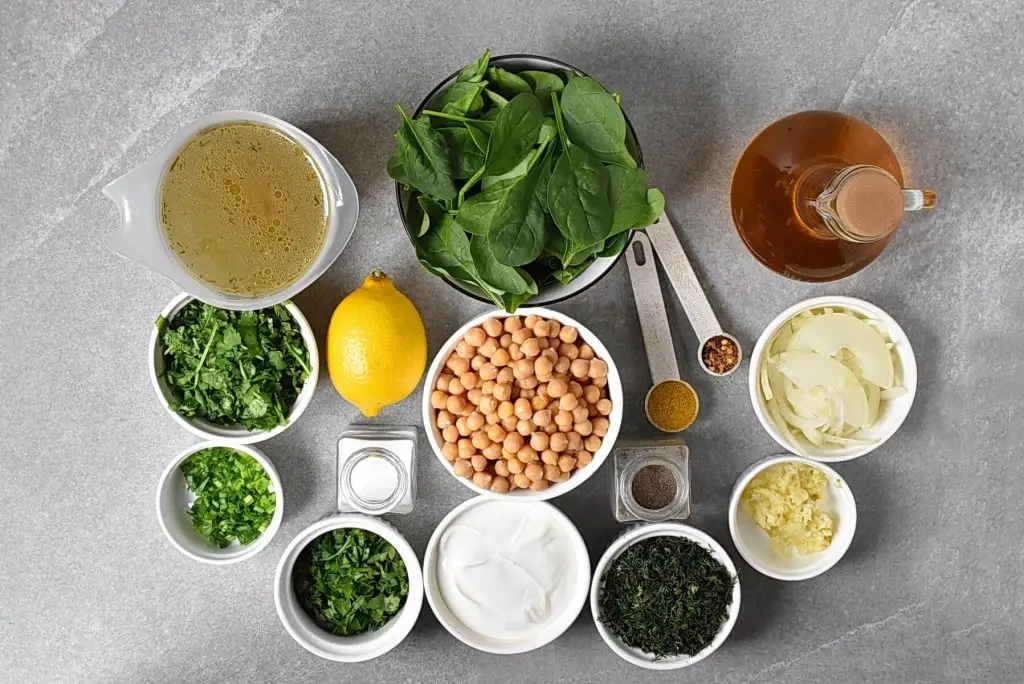 Ingredients for Herb and Chickpea Stew