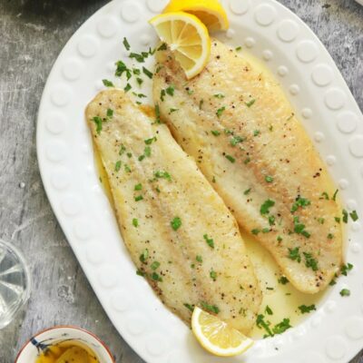 Lemon Butter Fish Recipe-Easy Lemon Butter Fish-15-Minute Lemon Butter Fish-Pan Seared Fish Fillets with Lemon Butter Sauce