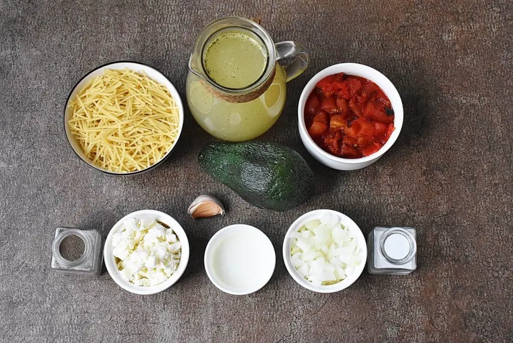 Ingredients for Mexican Noodle Soup