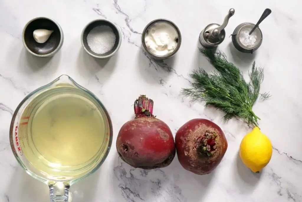 Ingredients for Polish Beet Borscht