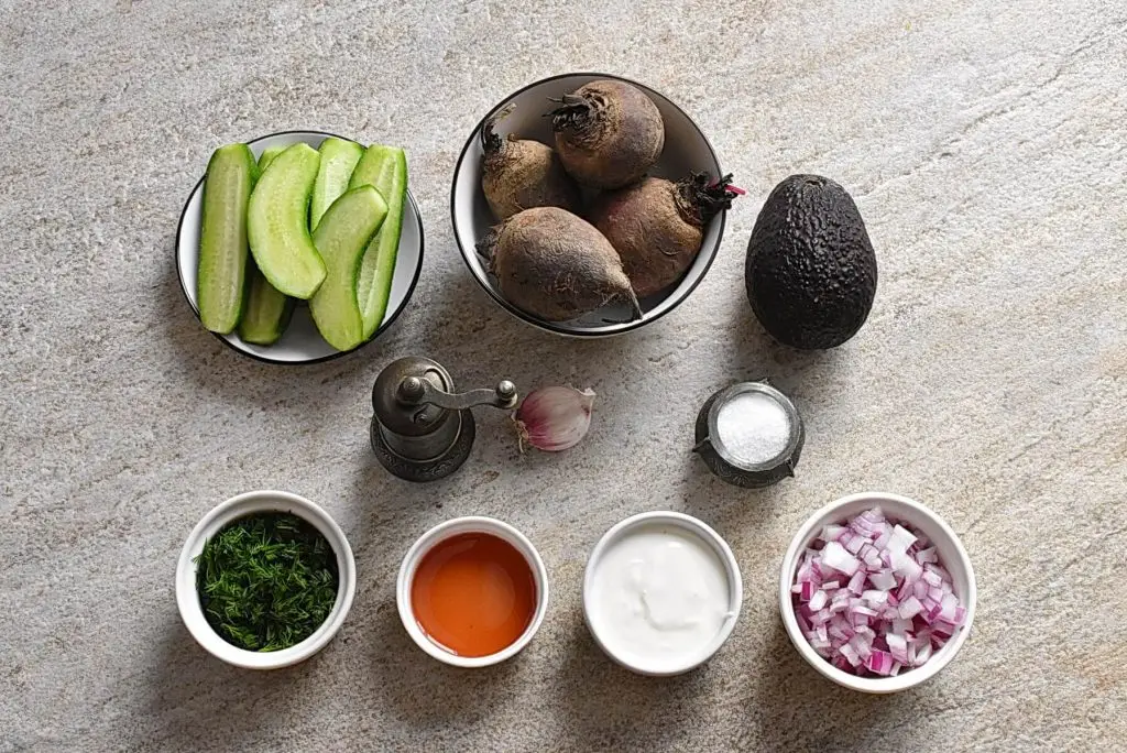 Ingredients for Simple Vegan Beet Gazpacho