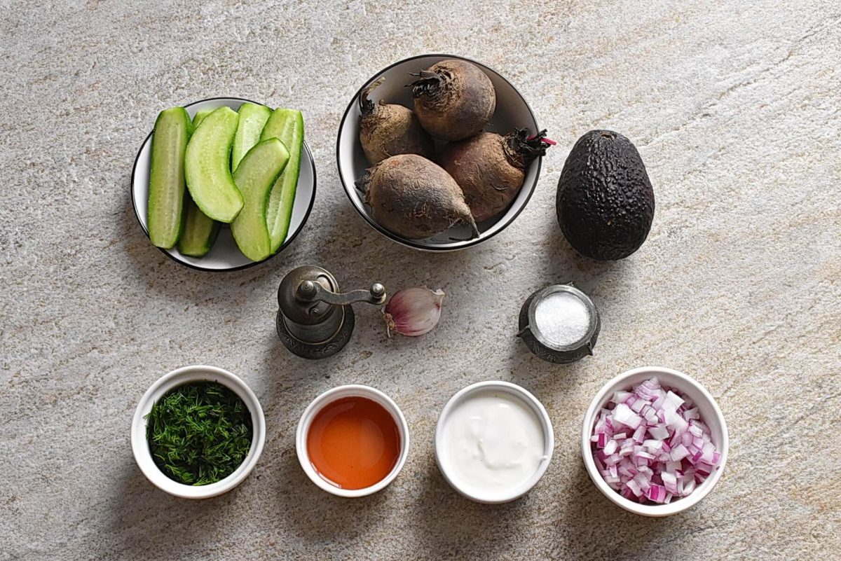 Ingredients for Simple Vegan Beet Gazpacho