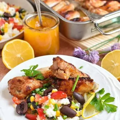 Sticky apricot chicken with rainbow rice Recipes– Homemade Sticky apricot chicken with rainbow rice – Easy Sticky apricot chicken with rainbow rice