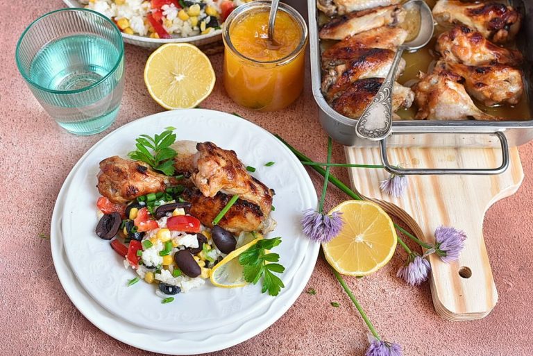 Step 8 - Sticky Apricot Chicken with Rainbow Rice