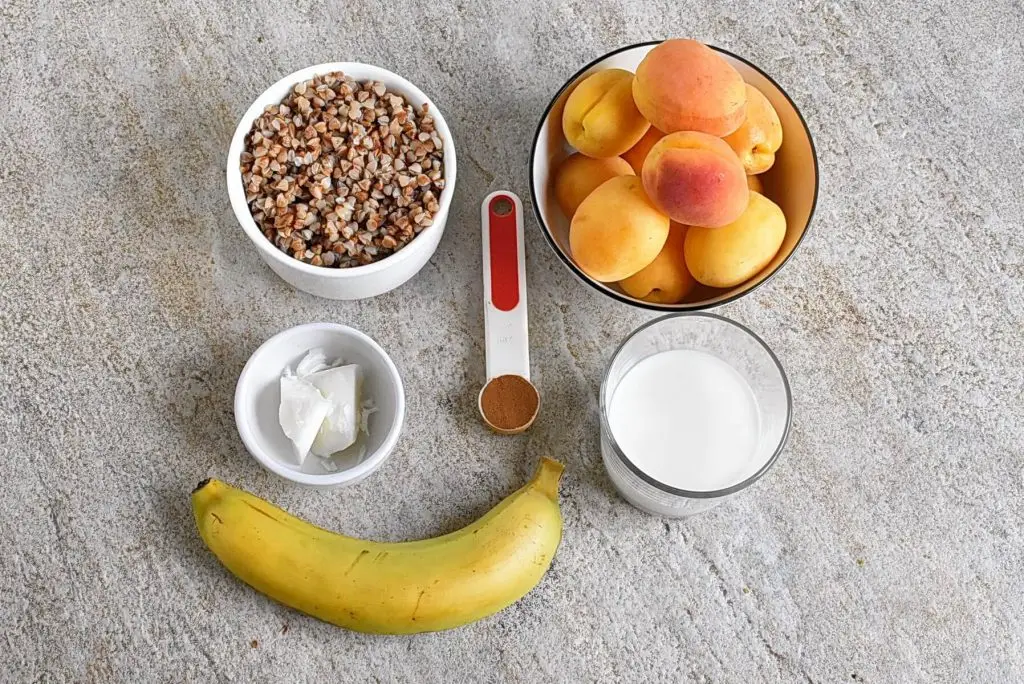 Ingredients for Charred Apricot Buckwheat Porridge