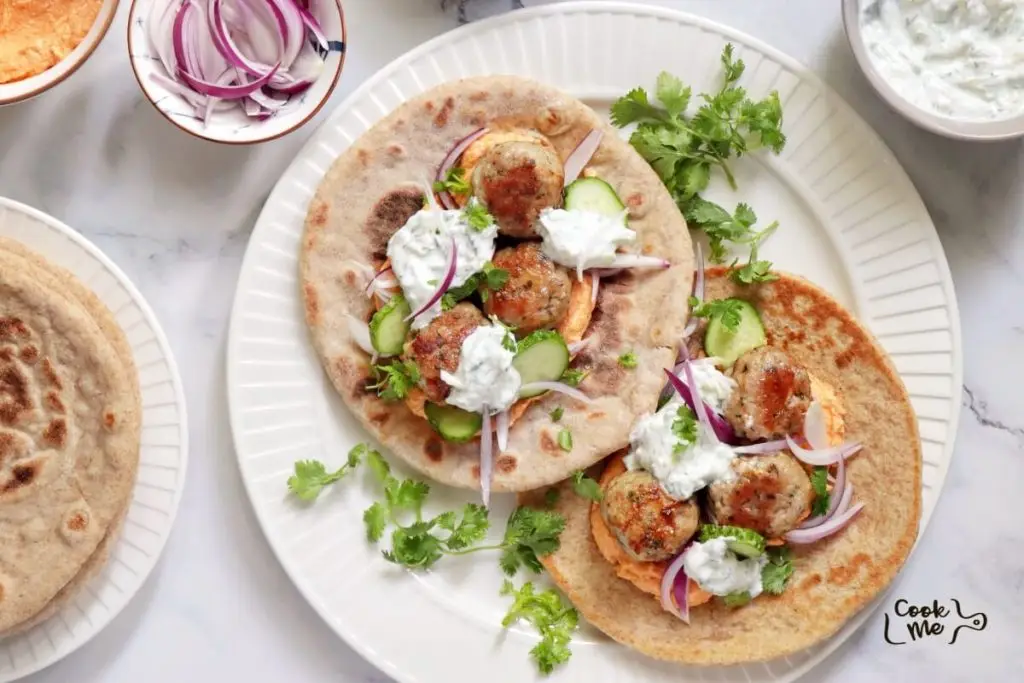Chicken Meatball Pitas