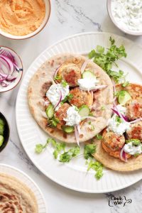 Chicken Meatball Pitas