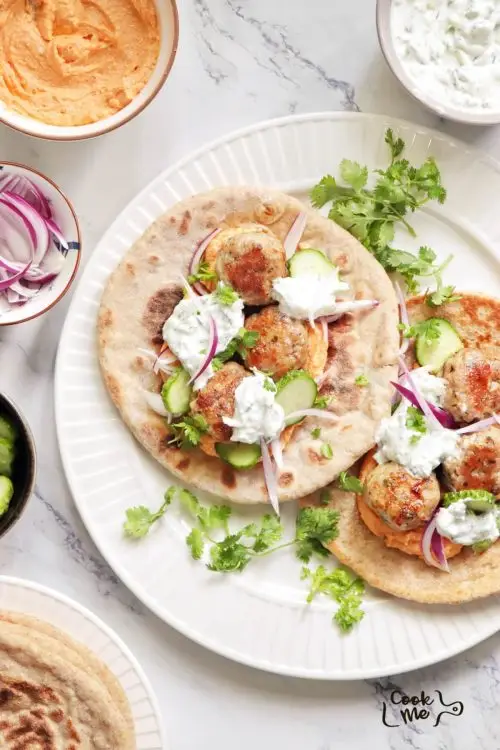 Chicken Meatball Pitas