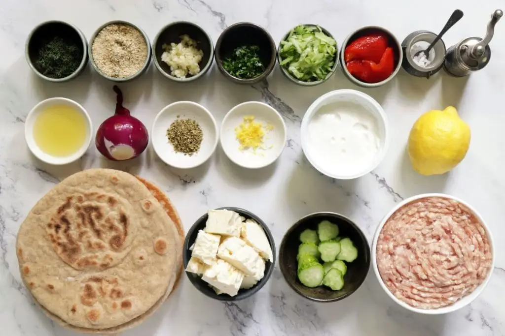 Ingredients for Chicken Meatball Pitas