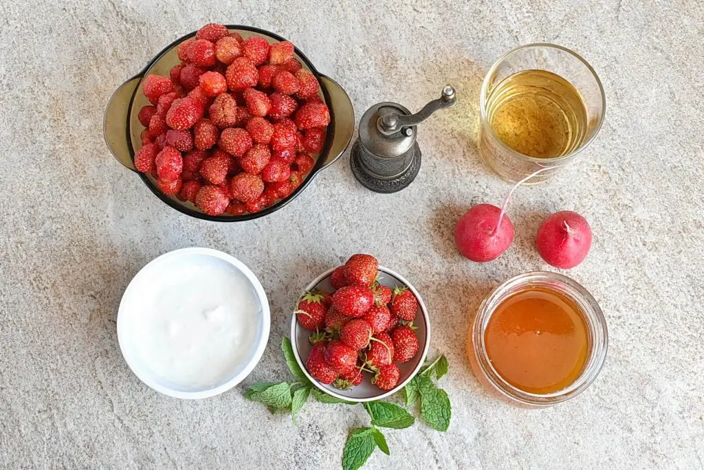 Ingredients for Chilled Strawberry Soup