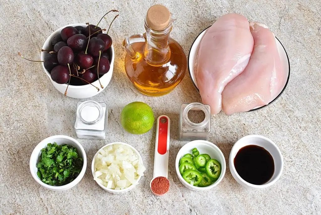 Ingredients for Grilled Chicken with Fresh Cherry Salsa