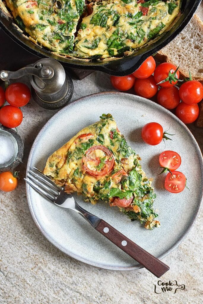 With tomatoes and fresh herbs