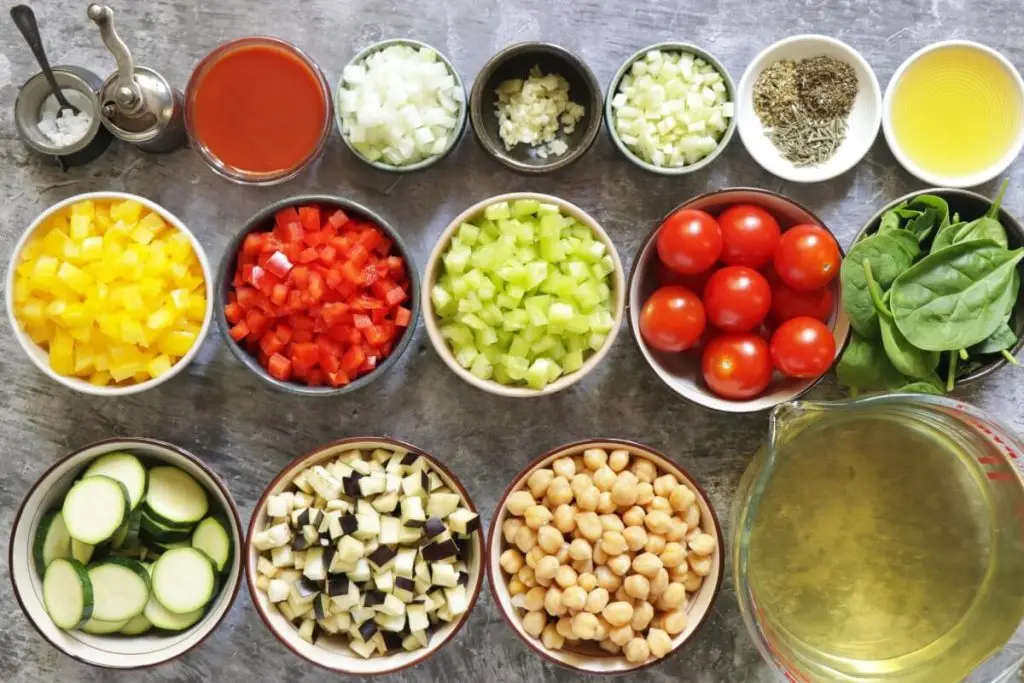 Ingredients for Mediterranean Vegetable Soup