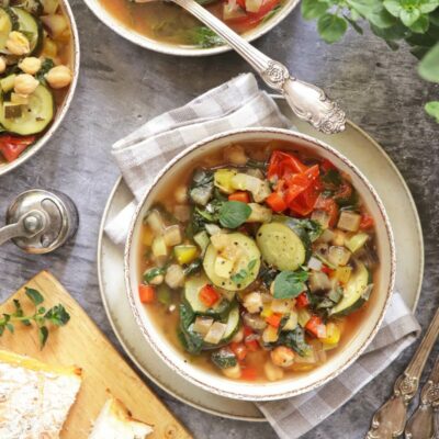 Mediterranean Vegetable Soup Recipe-Homemade Vegetable Soup-Quick And Easy Mediterranean Vegetable Soup-Easy Mediterranean Chickpea Soup Recipe