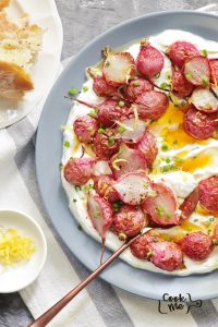 Roasted Radishes with Yogurt Sauce