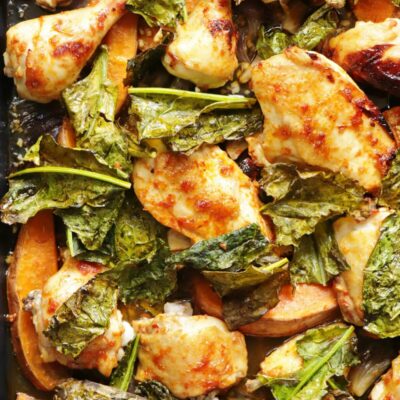 Sheet Pan Chicken and Sweet Potatoes Recipe-Sheet Pan Roasted Sweet Potatoes and Chicken-All-in-One Chicken Dinner-Spicy Sheet Pan Chicken-Sheet Pan