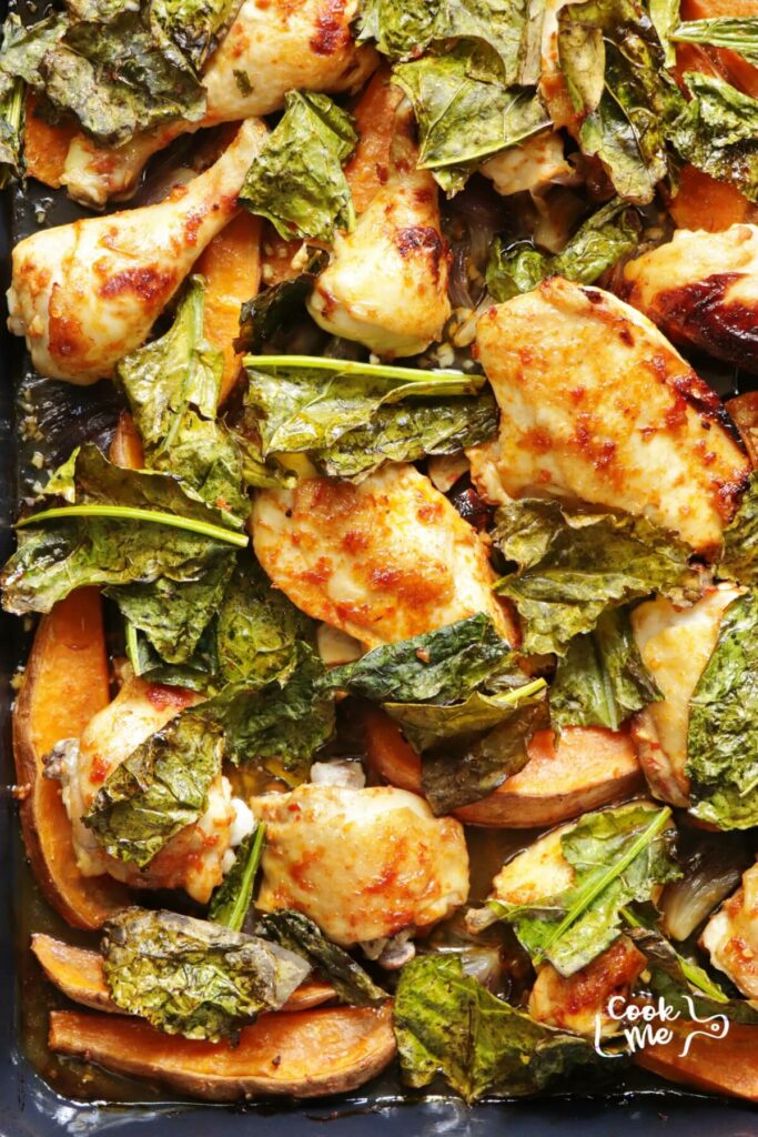 With spicy and crispy kale