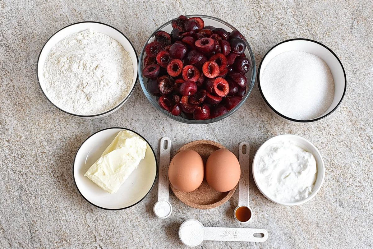 Ingredients for Simple Cherry Cake
