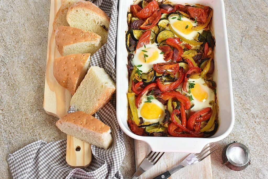 How to serve Summer Roasted Vegetable Baked Eggs