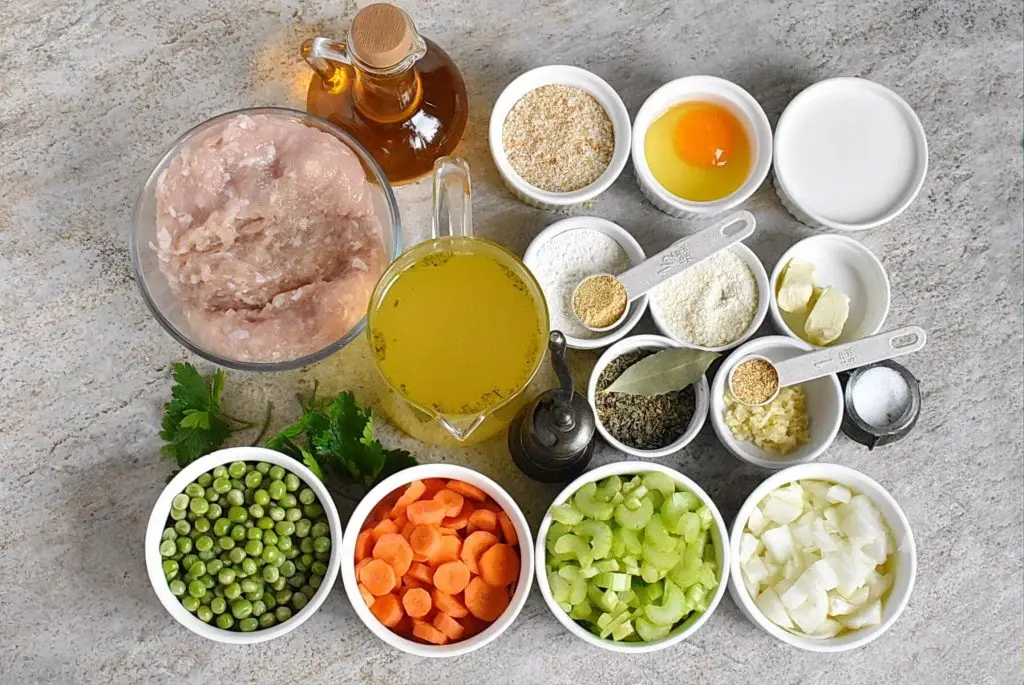 Ingredients for Creamy Chicken Meatball Soup