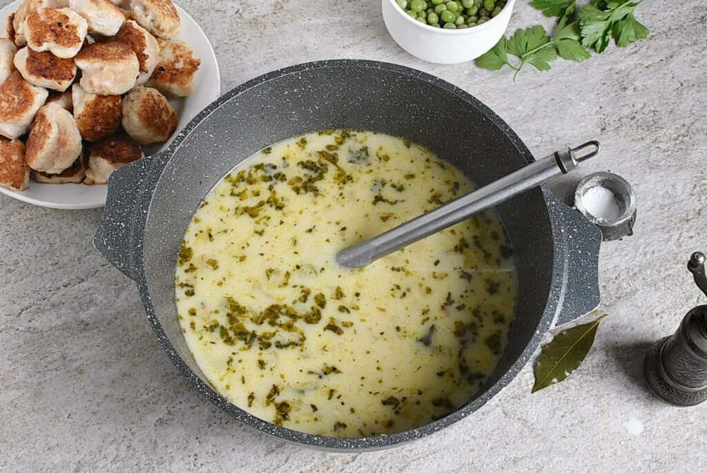 Creamy Chicken Meatball Soup recipe - step 9