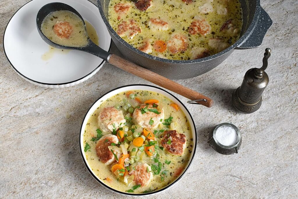 How to serve Creamy Chicken Meatball Soup