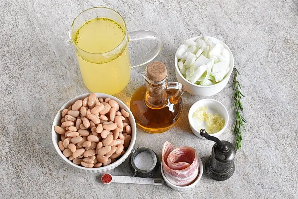 Ingredients for Creamy White Bean Rosemary Soup