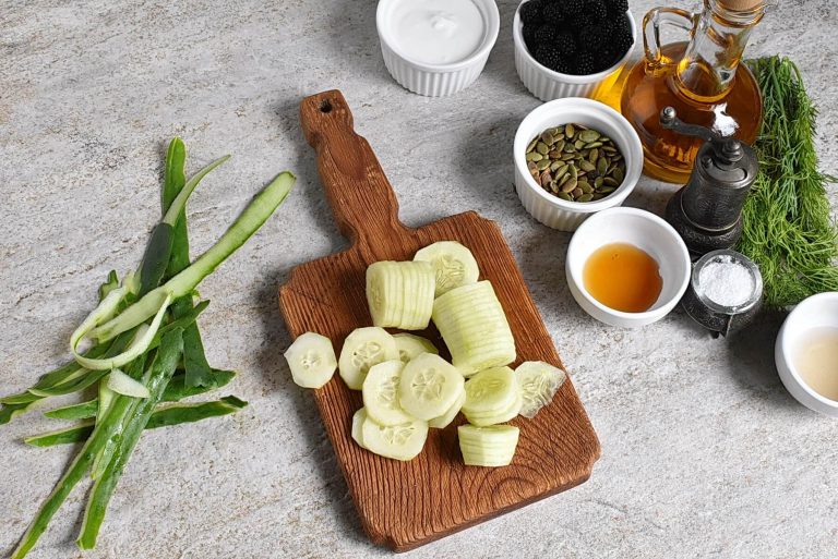 Step 1 - Cucumber Salad with Blackberries