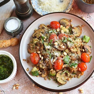 Farro with Blistered Tomatoes & Pesto Recipes– Homemade Farro with Blistered Tomatoes & Pesto – Easy Farro with Blistered Tomatoes & Pesto