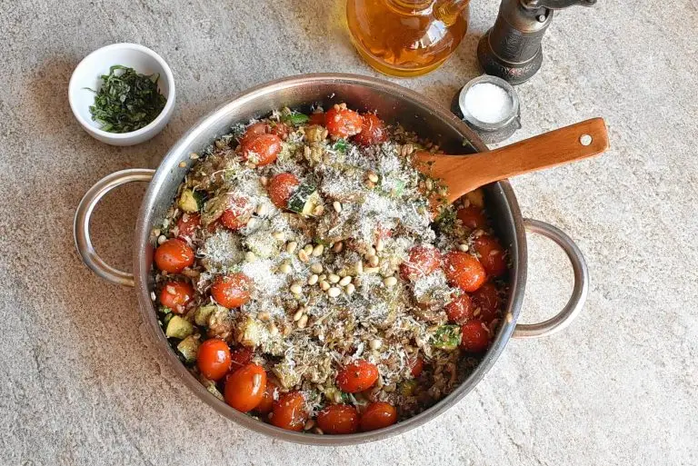 Step 5 - Farro with Blistered Tomatoes & Pesto