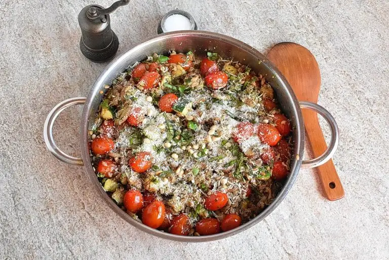 Step 6 - Farro with Blistered Tomatoes & Pesto